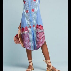 Anthropologie "Lilka" brand embroidered dress. Beautiful. Perfect shape. Amazing